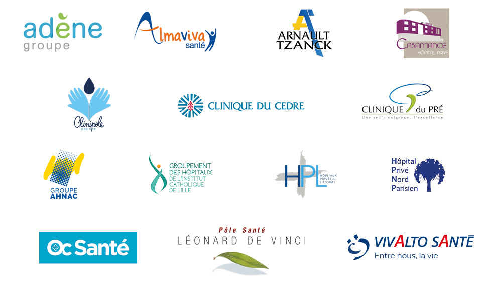 établissement sanitaires : cliniques MCO, SSR, Psychiatrie, Dialyse, HAD, PSAD adene, Almaviva, clinipole